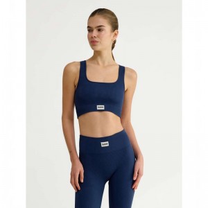 Hummel Pulse Seamless Rib Sport BH Dames Donkerblauw | 831266-336