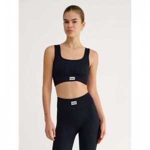 Hummel Pulse Seamless Rib Sport BH Dames Zwart | 173951-334