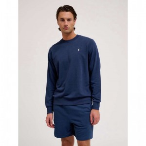 Hummel Pulse Sweat Crewneck Sweatshirts Heren Donkerblauw | 931604-148