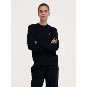 Hummel Pulse W Sweat Crewneck Sweatshirts Dames Zwart | 532162-879