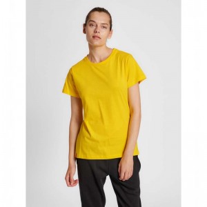 Hummel Red Basic S/S T-shirts Dames Geel | 836244-760
