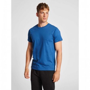 Hummel Red Basic S/S T-shirts Heren Blauw | 388910-847