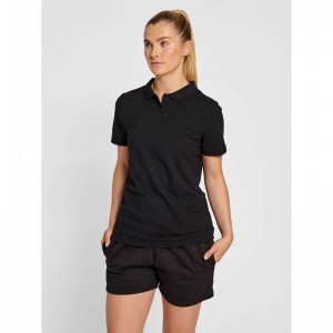 Hummel Red Classic Polo T-shirts Dames Zwart | 002504-741