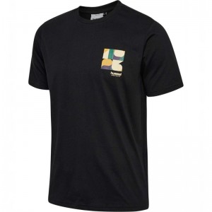 Hummel Regular Graphic S/S T-shirts Heren Zwart | 577609-465