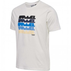 Hummel Regular Graphic S/S T-shirts Heren Wit | 811438-527