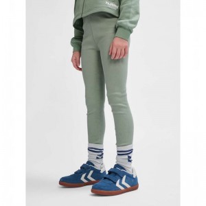 Hummel Rib Hardloopbroek Kinderen Groen | 735414-479