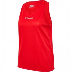 Hummel Run Singlet S/L Tanktop Dames Rood | 707967-863