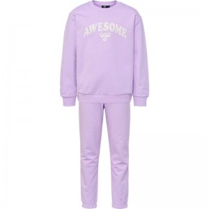 Hummel Rushy Crewsuit Sportkleding Kinderen Lavendel | 116156-066