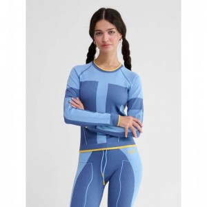 Hummel Seamless Tee Ls T-shirts Dames Blauw | 912385-998