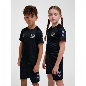 Hummel Shimmer S/S T-shirts Kinderen Zwart | 978435-063