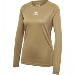 Hummel Sprint Mesh L/S T-shirts Dames Bruin | 636754-444