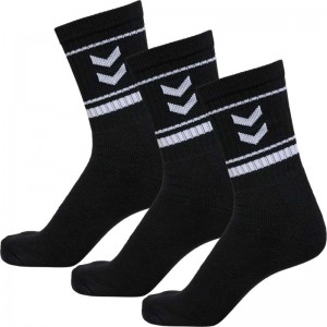 Hummel Stripe Crew 3-packs Sokken Heren Zwart | 470282-298