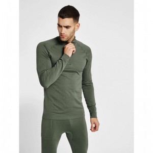 Hummel Stroke Seamless Half Zip Basislaag Heren Groen | 190769-411