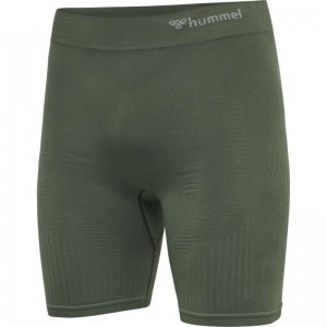 Hummel Stroke Seamless Tight Korte Broek Heren Groen | 892911-370