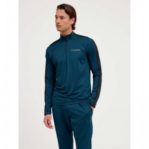 Hummel Te Strength Pl Half Zip Sweatshirts Heren Donkerblauw | 134701-165