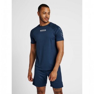 Hummel Te Tihalt T-shirts Heren Blauw | 931089-421