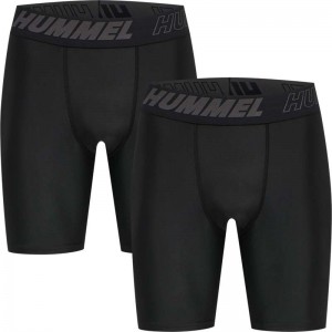 Hummel Te Topaz 2-pack Tight Korte Broek Heren Zwart | 149497-756