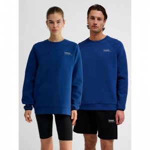 Hummel Tech Fleece Regular Crew Sweatshirts Heren Blauw | 659649-632