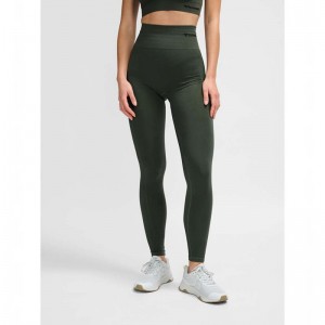 Hummel Tif Seamless High Waist Hardloopbroek Dames Groen | 351474-059