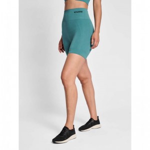 Hummel Tif Seamless Korte Broek Dames Blauw | 464167-697