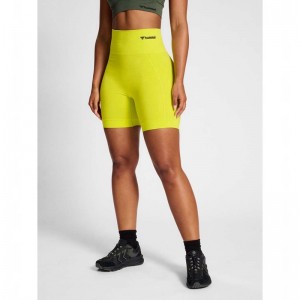 Hummel Tif Seamless Korte Broek Dames Geel | 649699-246