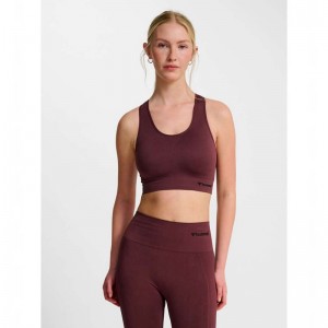 Hummel Tif Seamless Top Sport BH Dames Bordeaux | 035284-692