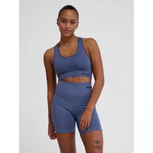 Hummel Tif Seamless Top Sport BH Dames Blauw | 045791-343