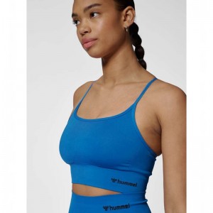 Hummel Tiffy Seamless Top Sport BH Dames Blauw | 059180-793