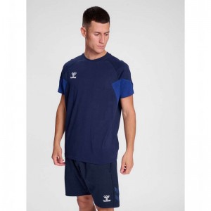 Hummel Travel S/S T-shirts Heren Donkerblauw | 547910-019