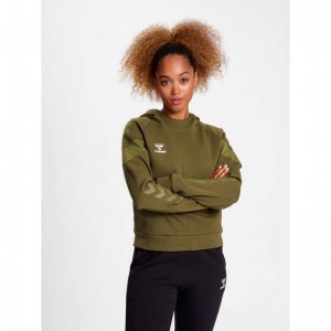 Hummel Travel Sweat Hoodie Dames Olijfgroen | 870311-816