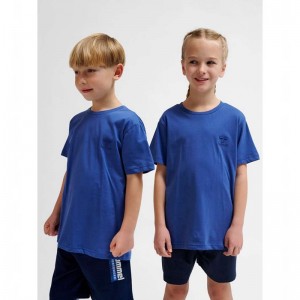 Hummel Trelle S/S T-shirts Kinderen Blauw | 514145-852