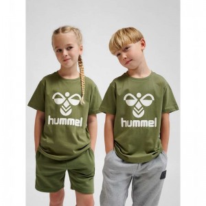 Hummel Tres S/S T-shirts Kinderen Olijfgroen | 509120-422