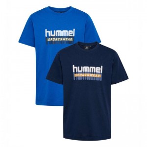 Hummel Tukas S/S 2-pack T-shirts Kinderen Zwart | 969754-577