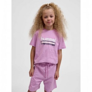 Hummel Tukas S/S T-shirts Kinderen Roze | 413667-123