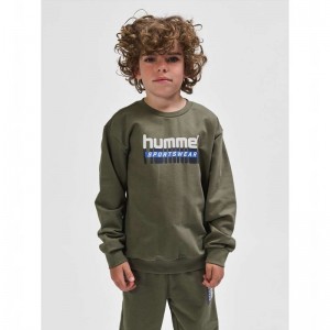 Hummel Tukas Sweatshirts Kinderen Olijfgroen | 740756-156