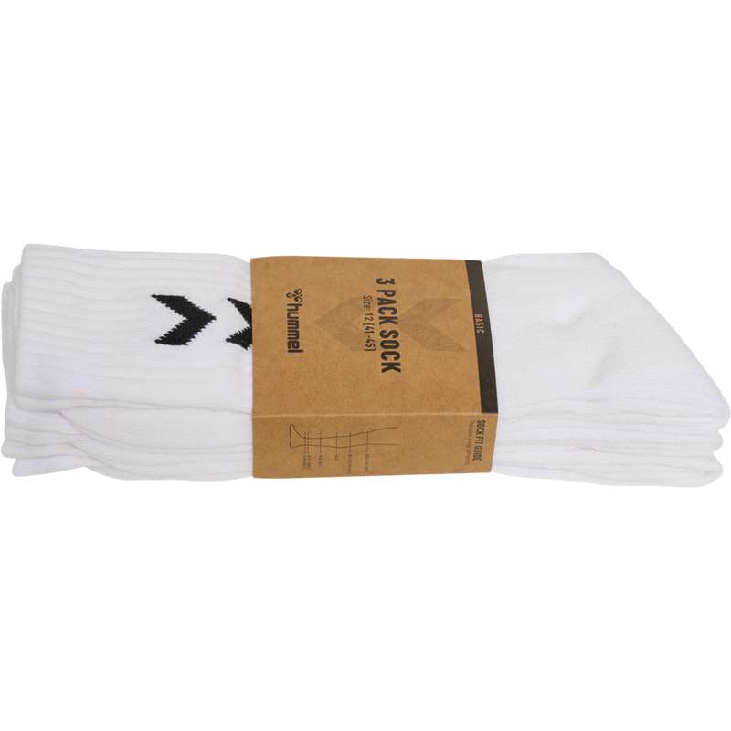 Hummel 3-pack Basic Sokken Heren Wit | 683008-615