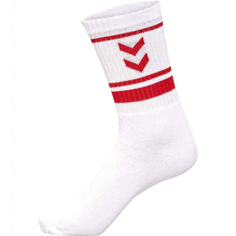 Hummel 4 Pack Triple Stripe Crew Sokken Heren Wit | 759925-310