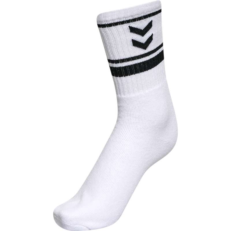 Hummel 4 Pack Triple Stripe Crew Sokken Dames Zwart | 690918-483