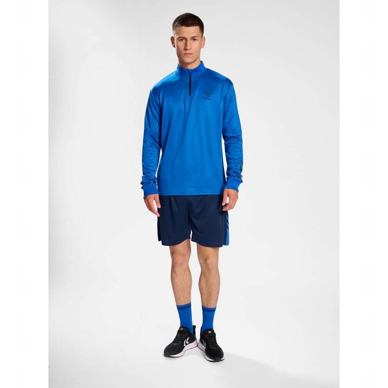 Hummel Active Pl Half Zip Sweatshirts Heren Blauw | 010439-039