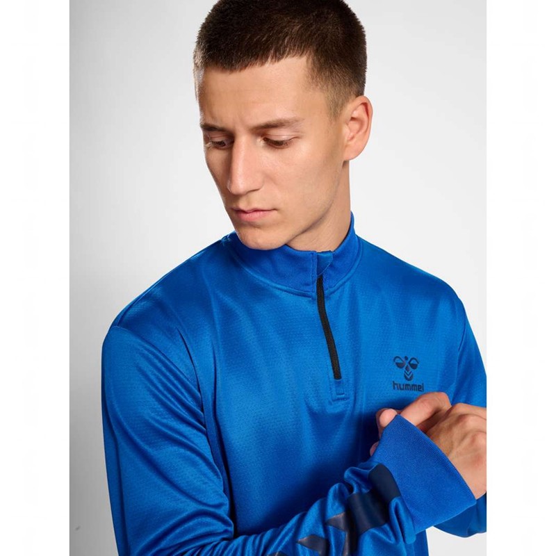 Hummel Active Pl Half Zip Sweatshirts Heren Blauw | 010439-039
