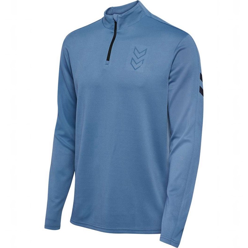 Hummel Active Pl Half Zip Sweatshirts Heren Blauw | 389705-737