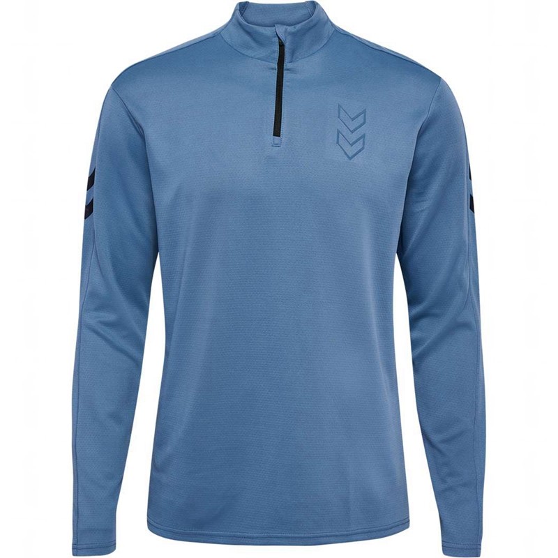 Hummel Active Pl Half Zip Sweatshirts Heren Blauw | 389705-737