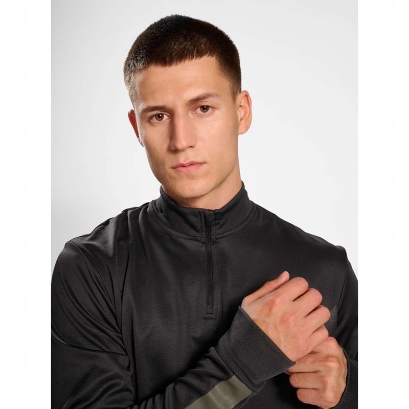 Hummel Active Pl Half Zip Sweatshirts Heren Zwart | 521471-961