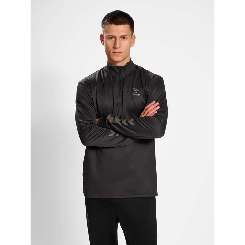 Hummel Active Pl Half Zip Sweatshirts Heren Zwart | 521471-961