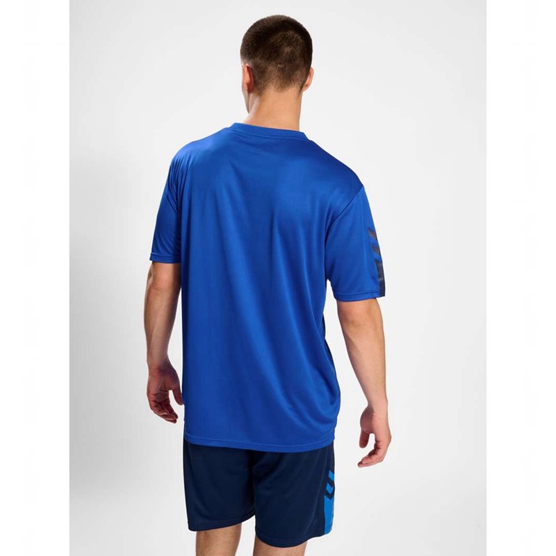 Hummel Active Pl Jersey S/S T-shirts Heren Blauw | 816687-092