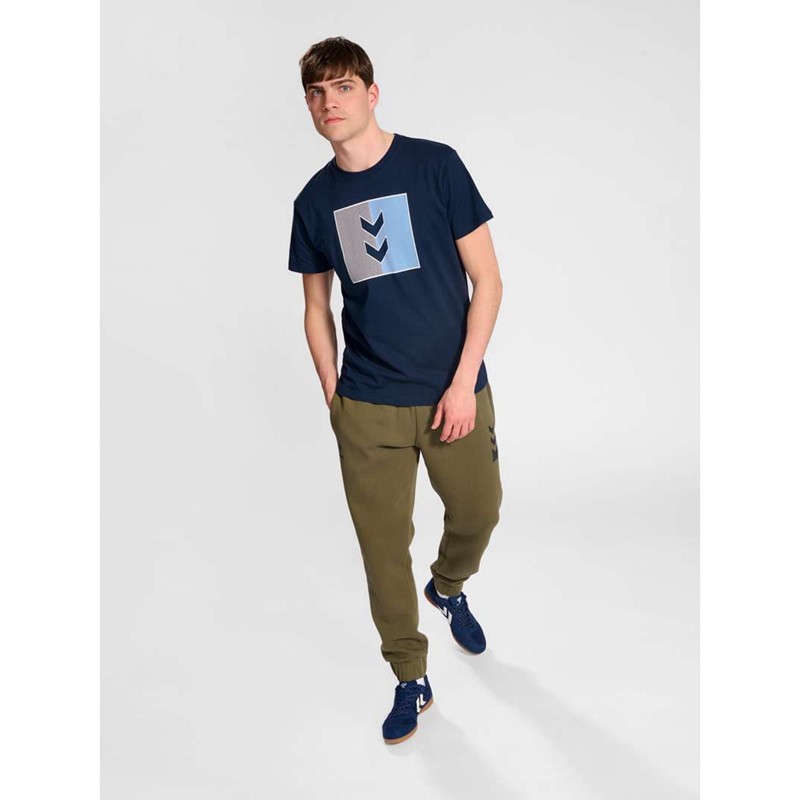 Hummel Active Stripe Co S/S T-shirts Heren Donkerblauw | 939550-575