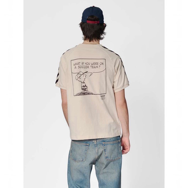 Hummel Archive S/S Peanuts T-shirts Heren Beige | 510888-514