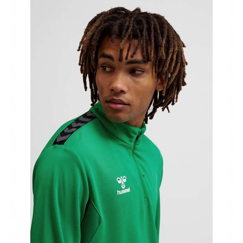 Hummel Authentic Half Zip Sweat Korte Broek Heren Groen | 762716-931