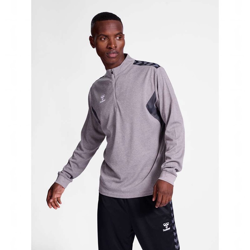 Hummel Authentic Half Zip Sweat Sweatshirts Heren Grijs | 857595-763