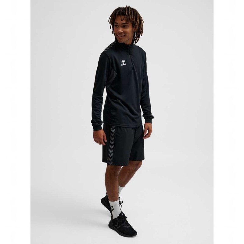 Hummel Authentic Half Zip Sweat Sweatshirts Heren Zwart | 538100-311
